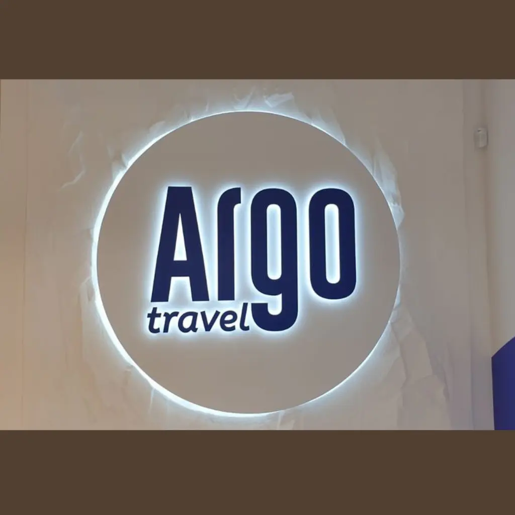 e/3 - Litere volumetrice luminoase cu efect halou Argo.